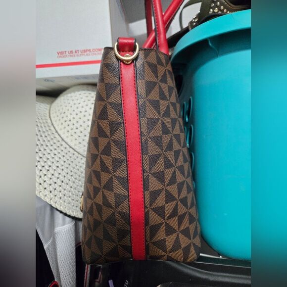 Large Diamond Design Tote Bag/shoulder Bag With Crossbody Strap - Picture 12 of 14